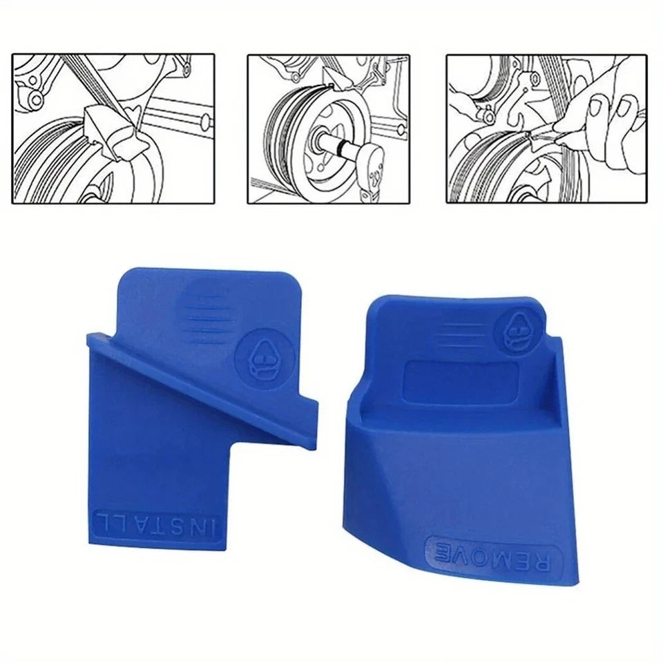2Pc Stretch Belt Remover & Installer Tool Car Ribbed Drive Belt Removal Aid Too